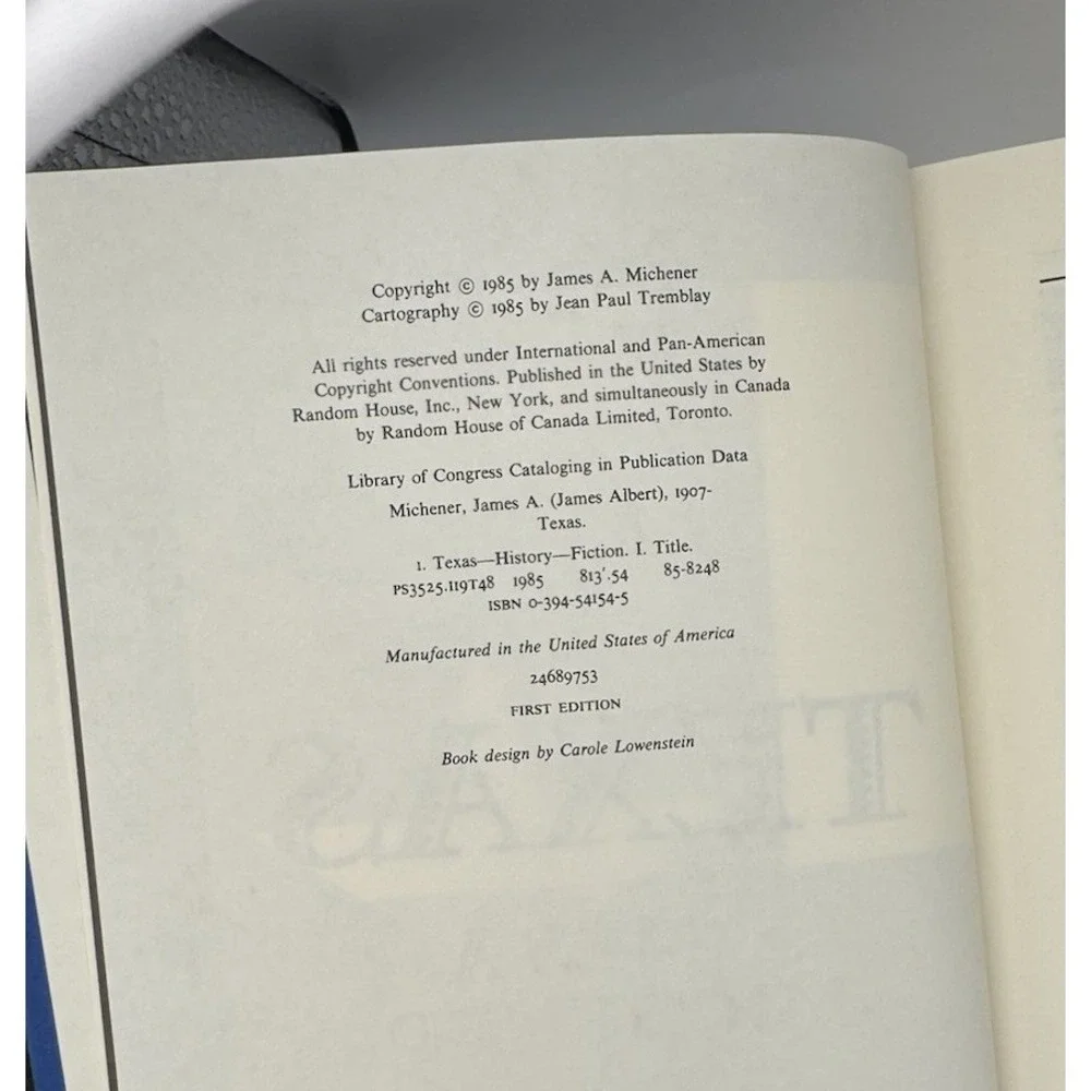 Texas by James A. Michener (1985, Hardcover)